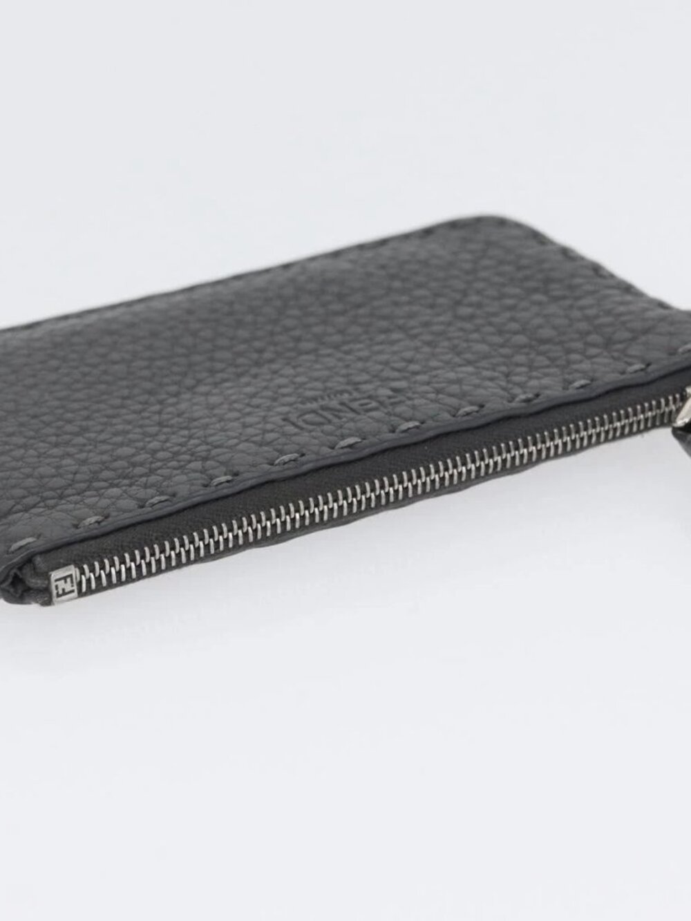 FENDI Coin Purse Leather Gray Silver - Picture 7 of 16